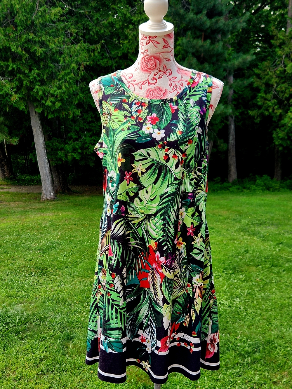 Cute Vacation Tropical Dress L